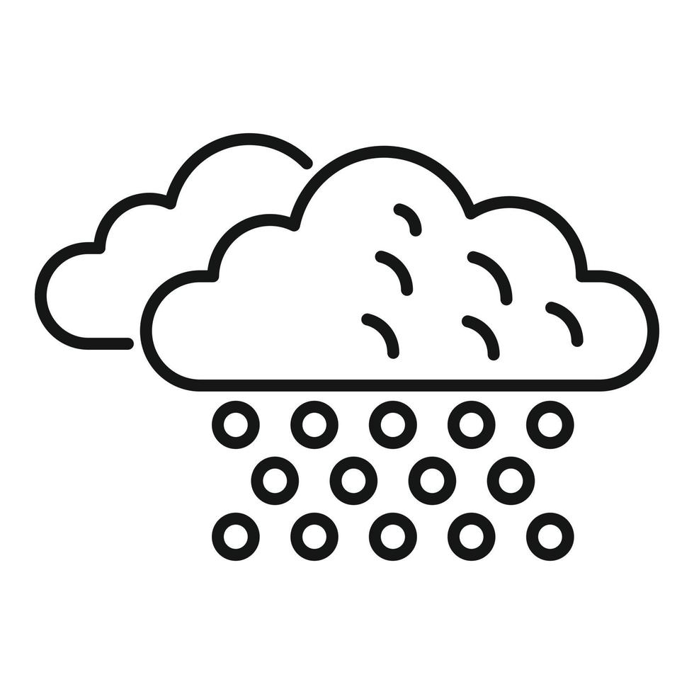 regn moln ikon översikt vektor. molnig prognos vektor