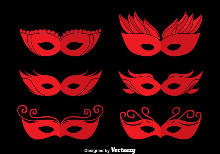 Red Masquerade Masken Vektoren