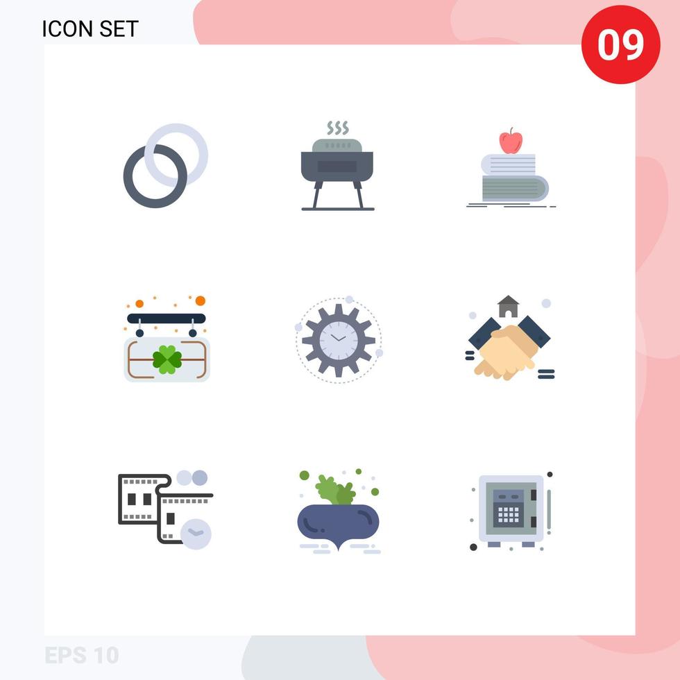 satz von 9 modernen ui-symbolen symbole zeichen für management patrick back to school saint apple editierbare vektordesignelemente vektor