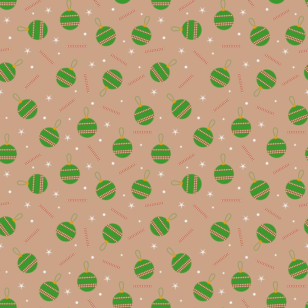 nahtlose Muster grüne Weihnachtsdekoration mit weißen Kreisen und Sternen vektor