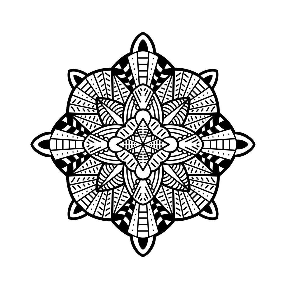 Mono-Line-Mandala-Design-Vektor für Ornament-Design vektor