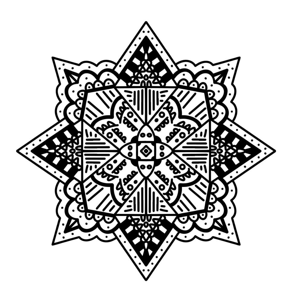 Mono-Line-Mandala-Vektordesign vektor