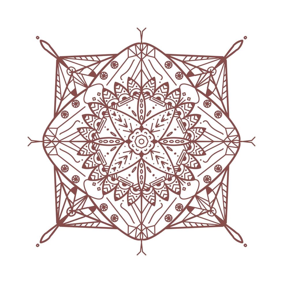Mono-Line-Mandala-Vektordesign vektor