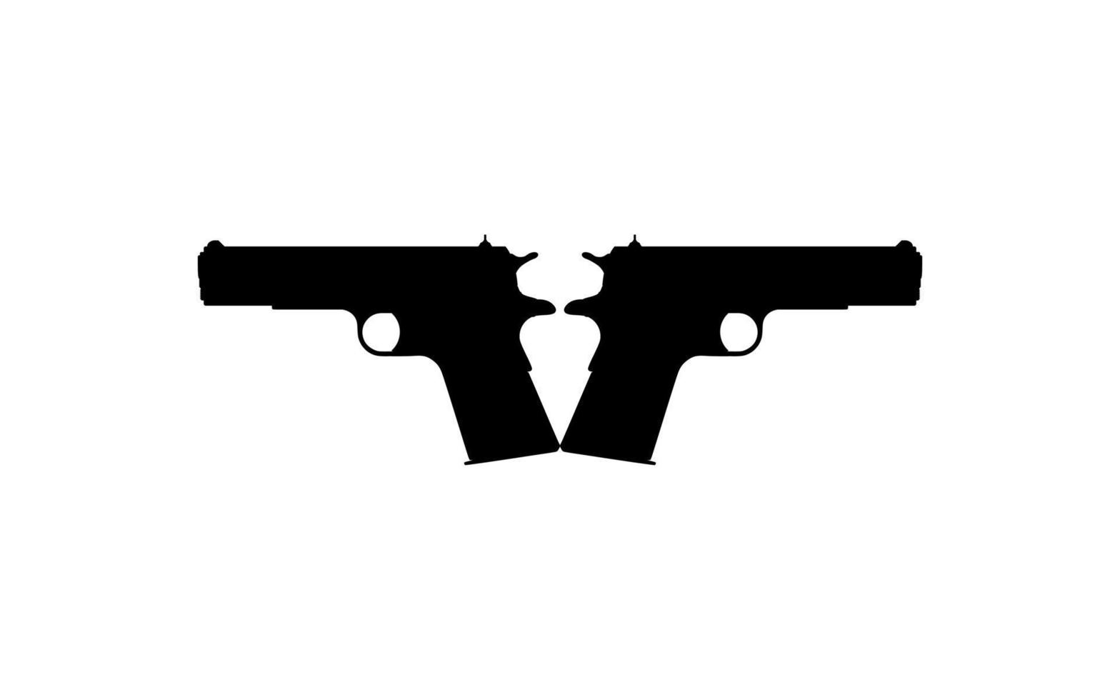 silhuett av pistol pistol för logotyp, piktogram, konst illustration, hemsida eller grafisk design element. vektor illustration