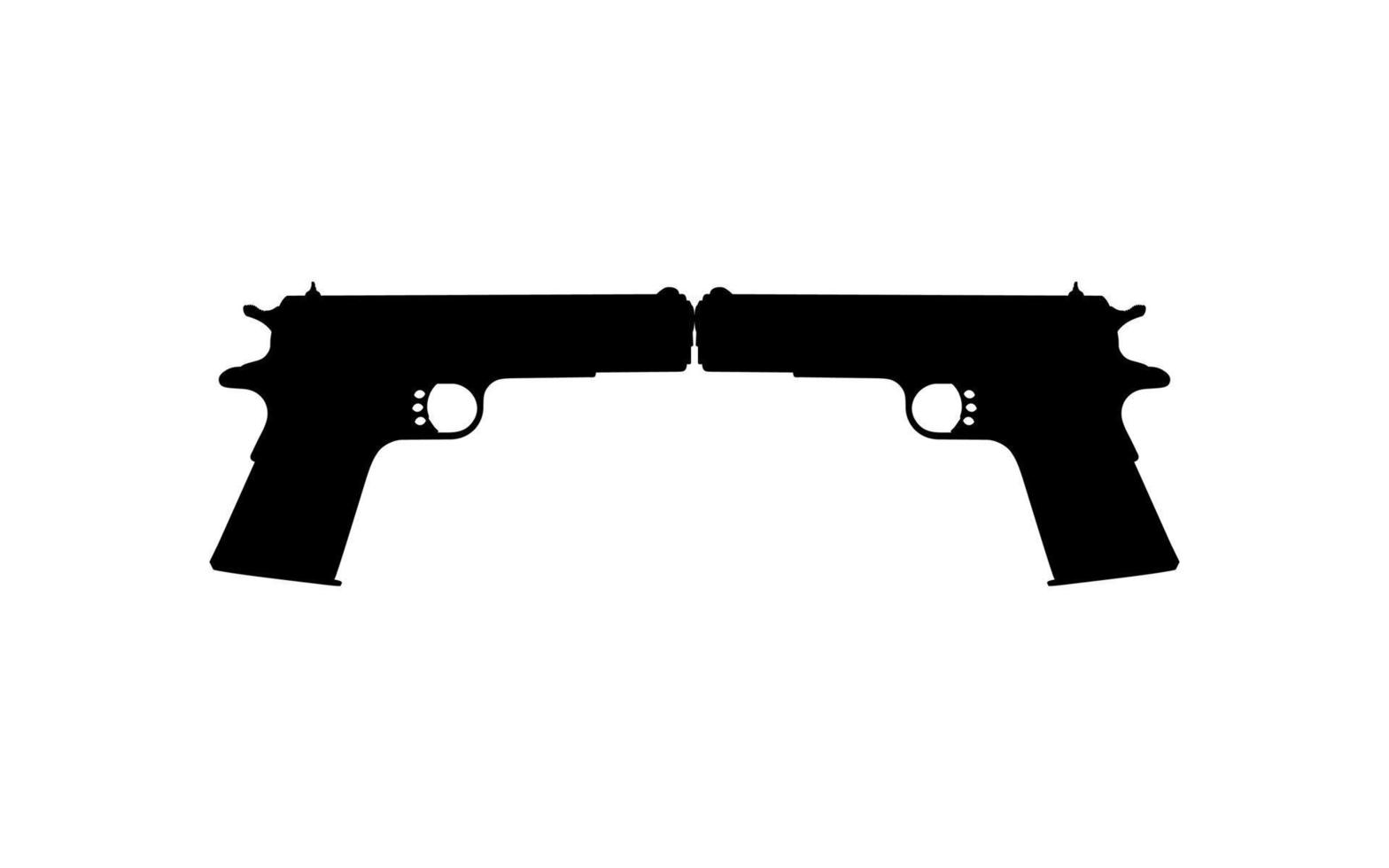 silhuett av pistol pistol för logotyp, piktogram, konst illustration, hemsida eller grafisk design element. vektor illustration