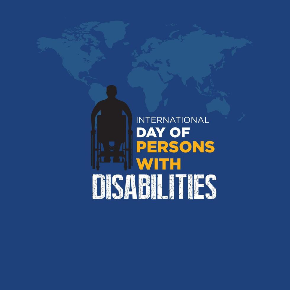 internationell dag av personer med funktionshinder. december 3. lämplig för rullstol, affisch och baner. vektor illustration.