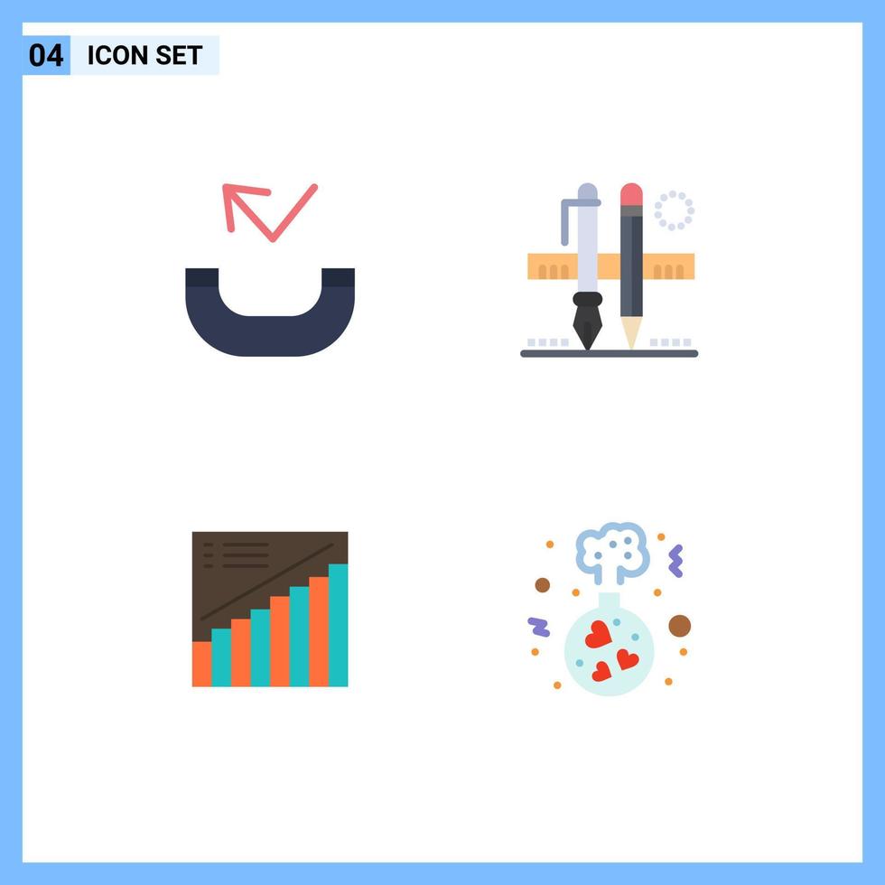 Satz von 4 Vektor-Flachsymbolen auf dem Raster für die Darstellung von Anrufdiagrammen im stationären Maßstab, editierbare Vektordesign-Elemente vektor