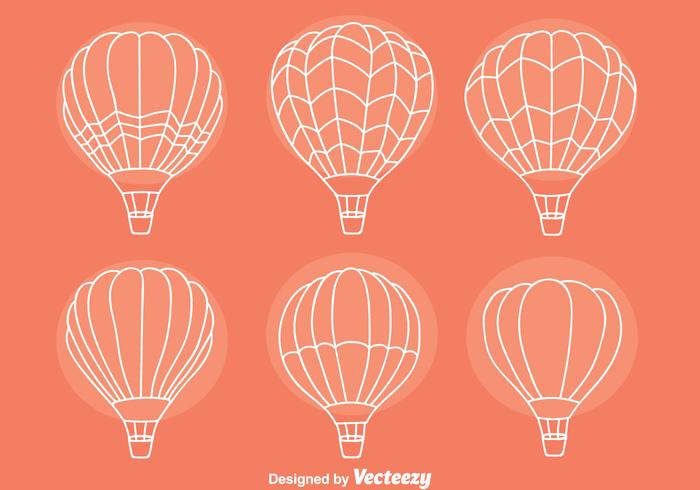 Sketch Hot Air Balloon Collection Vectors