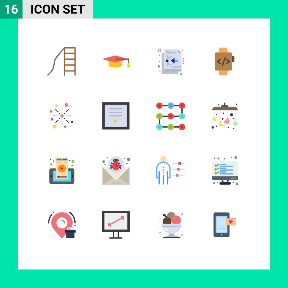 16 kreativ ikoner modern tecken och symboler av crackers bom design smäll hand Kolla på redigerbar packa av kreativ vektor design element