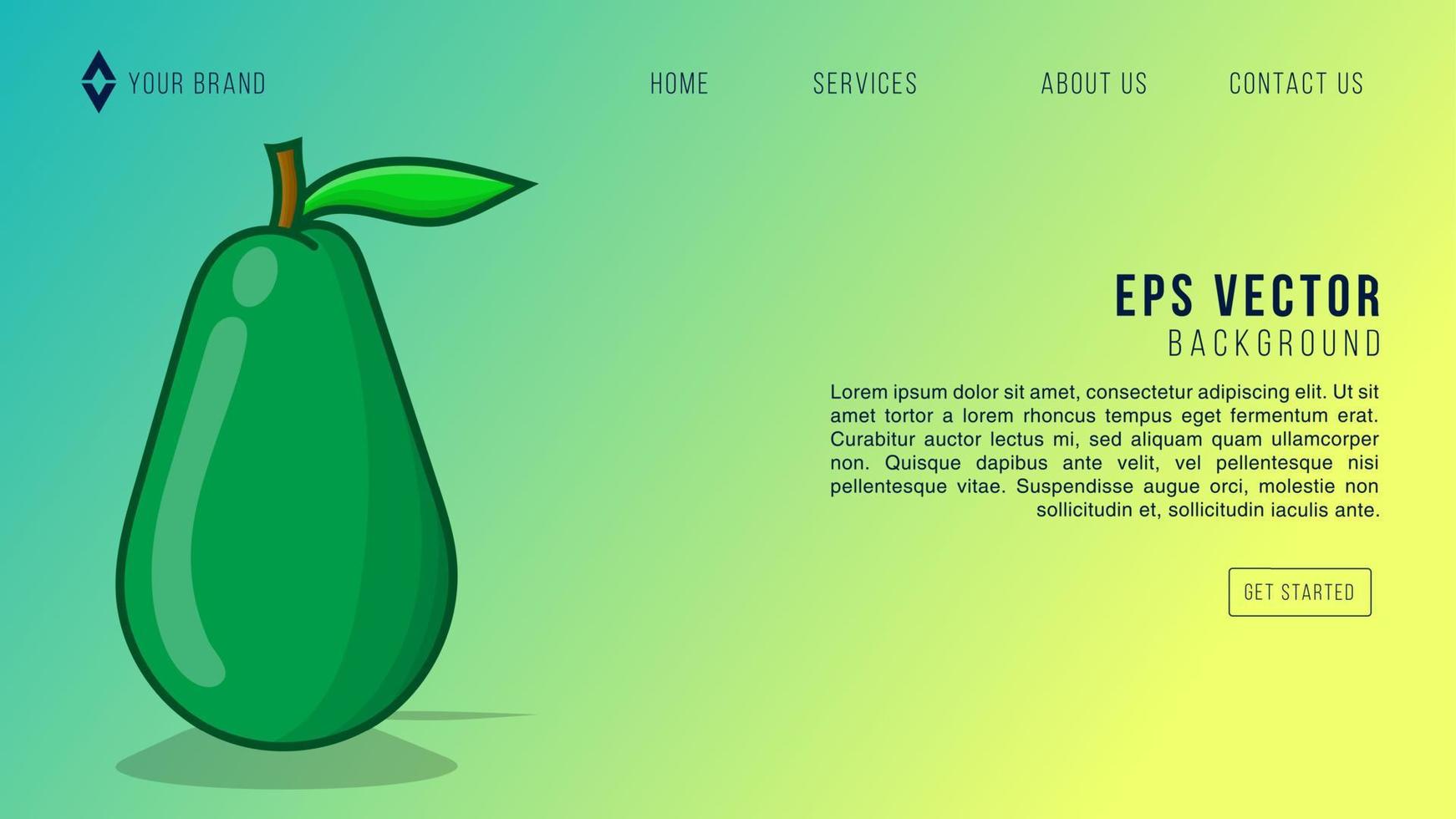 avokado webb design bakgrund citronsaft eps 10 vektor för hemsida, landning sida, Hem sida, webb sida, webb mall