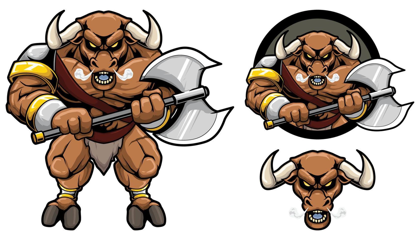 minotaur mytologi maskot vektor