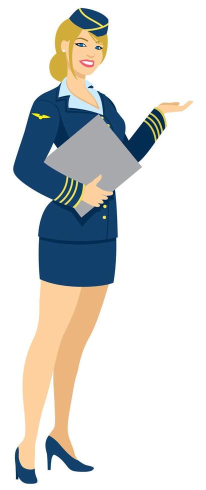 Stewardess auf weiß vektor