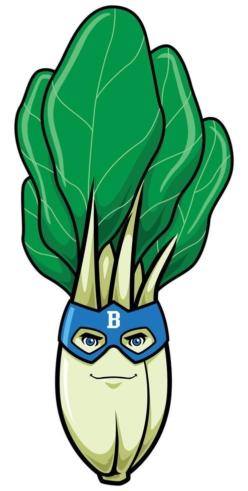 bok choy superhjälte maskot vektor