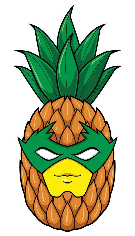 Ananas-Superhelden-Maskottchen 2 vektor