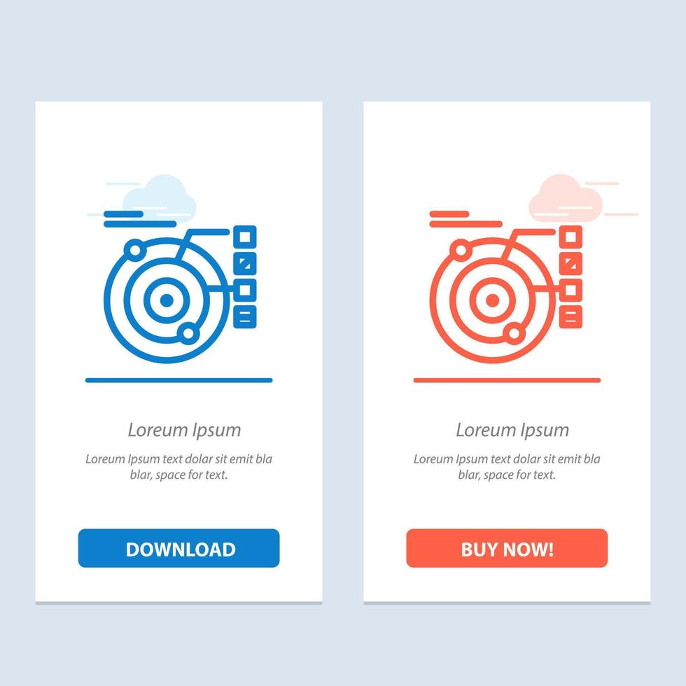 data modell bana planet sol- blå och röd ladda ner och köpa nu webb widget kort mall vektor