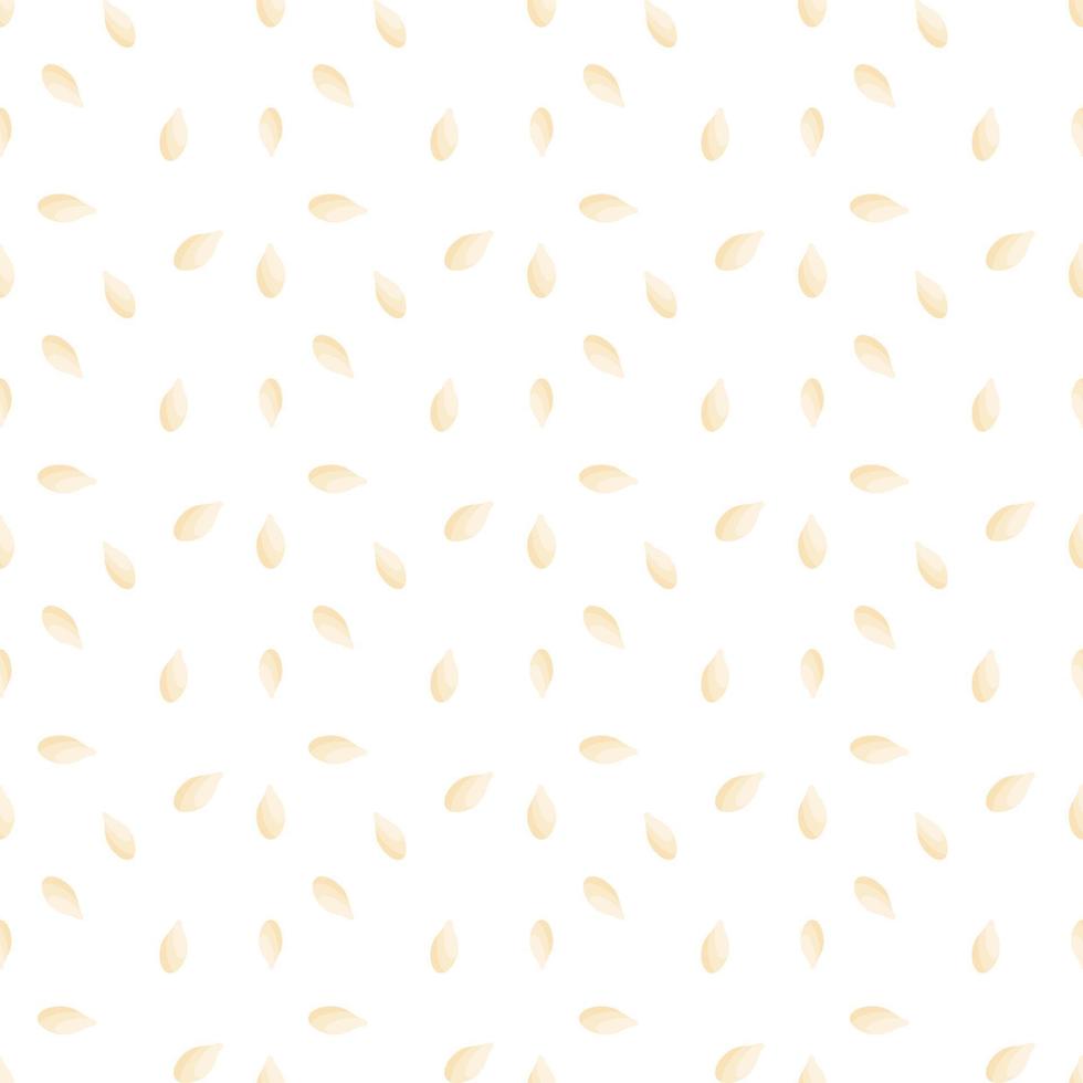 Nahtloses Muster des weißen Sesamsamens auf weißem Hintergrund. vektor