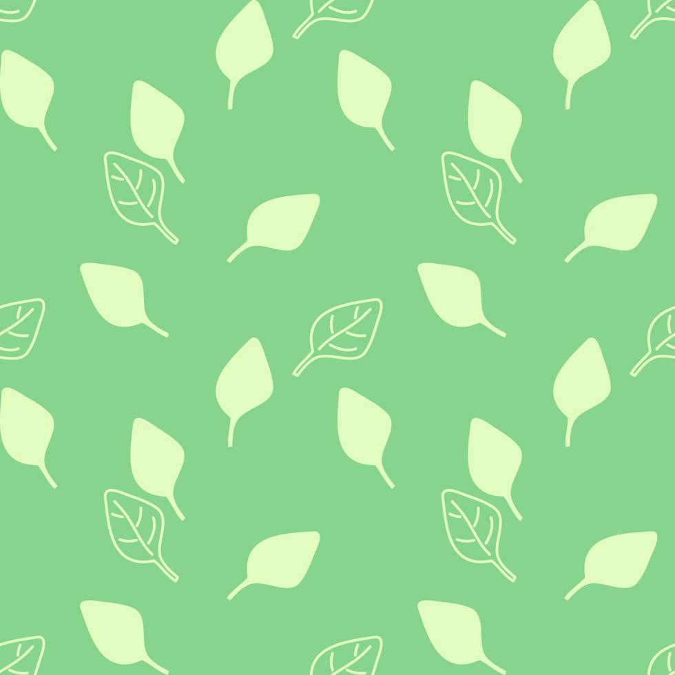 basilika löv sömlös mönster på grön bakgrund vektor