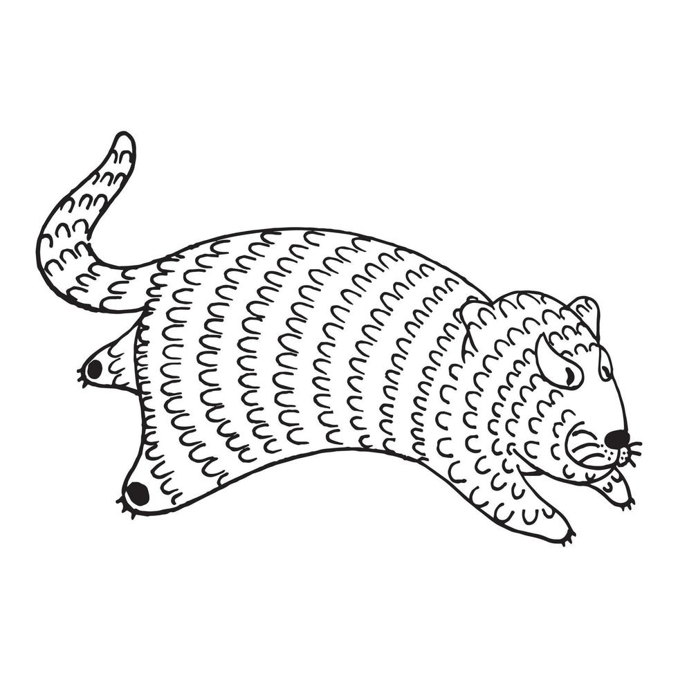 eine Katze, die einer Maus mit einem ungewöhnlichen Muster auf ihrem Körper ähnelt vektor