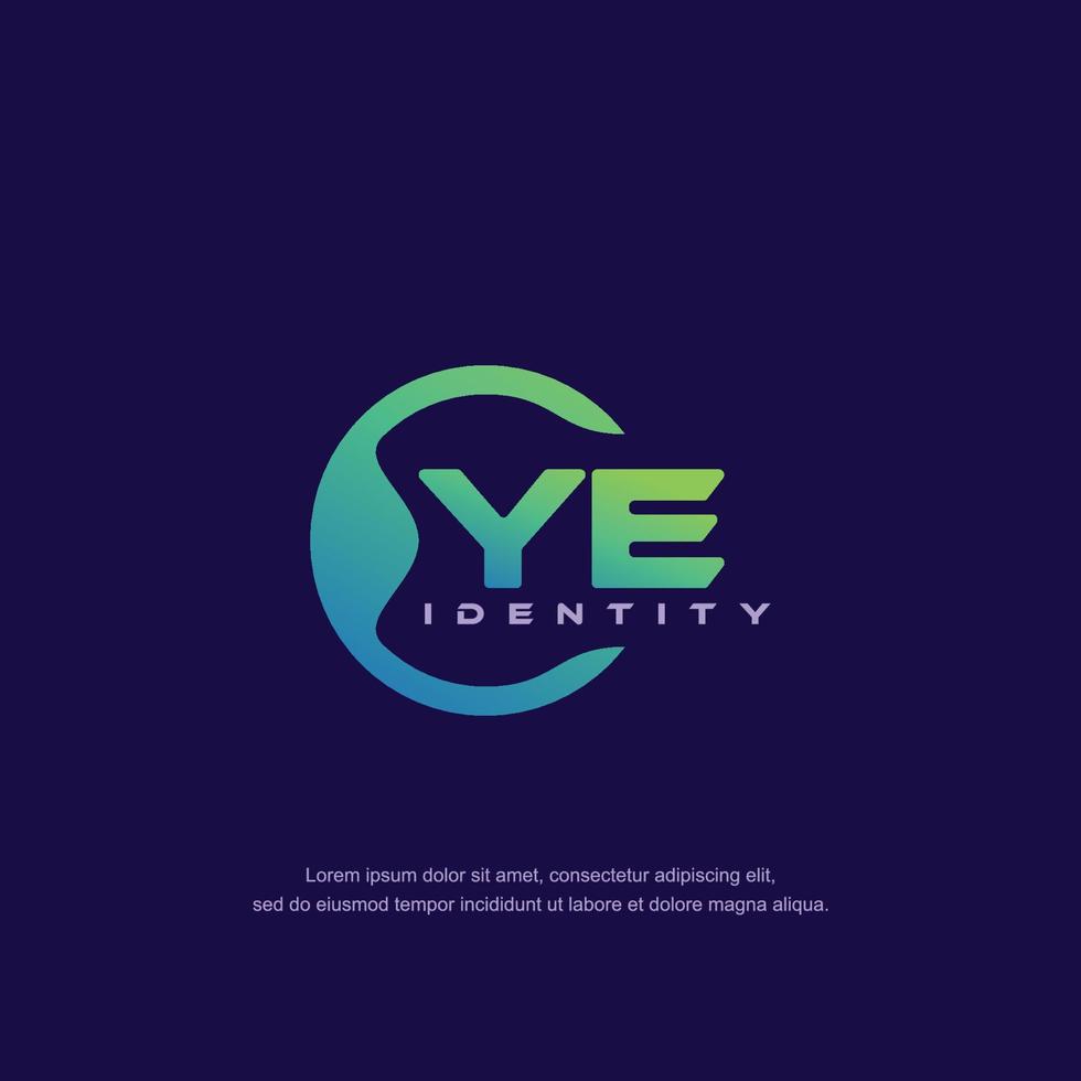 YE Anfangsbuchstabe Kreislinie Logo Vorlage Vektor mit Farbverlauf