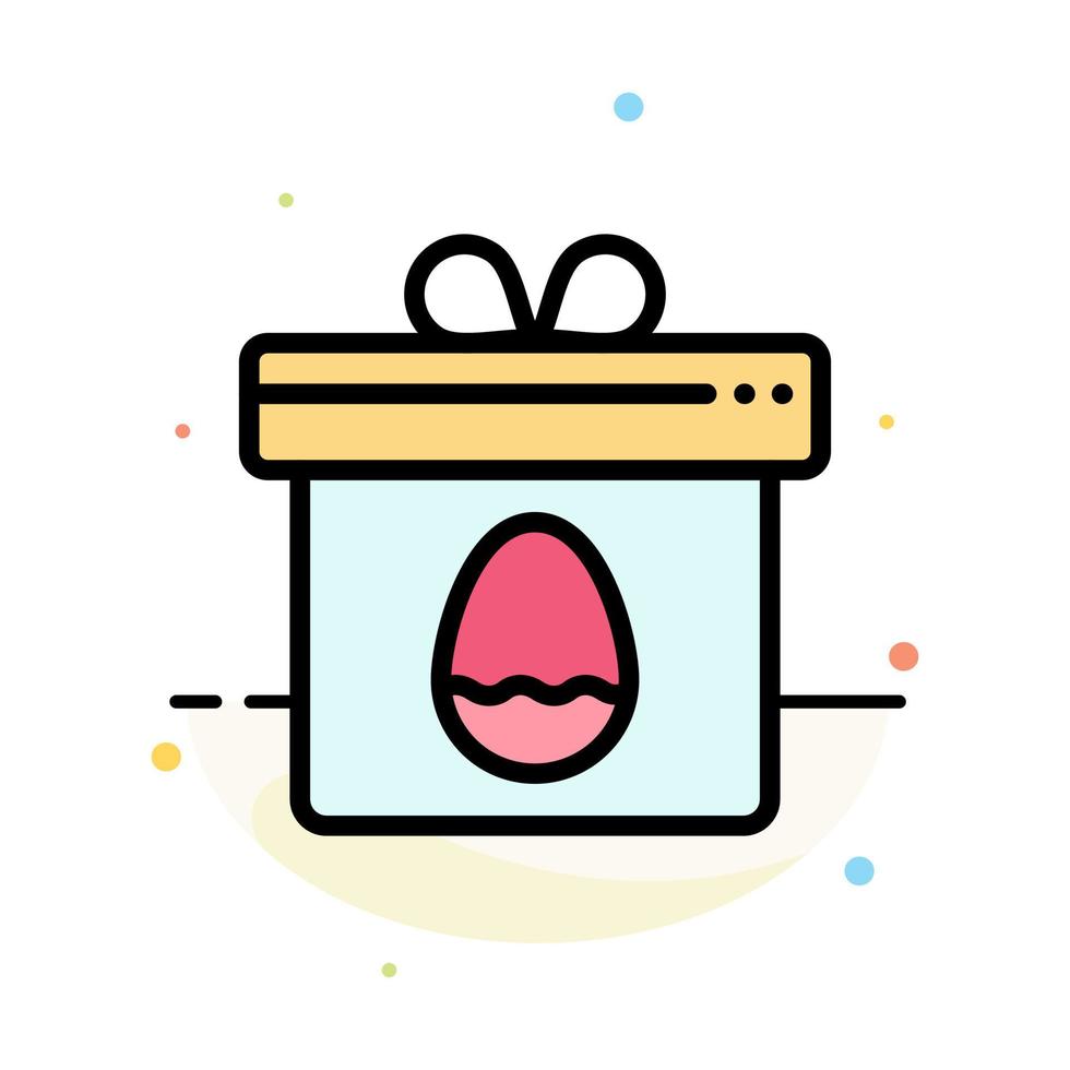 gåva låda ägg påsk abstrakt platt Färg ikon mall vektor