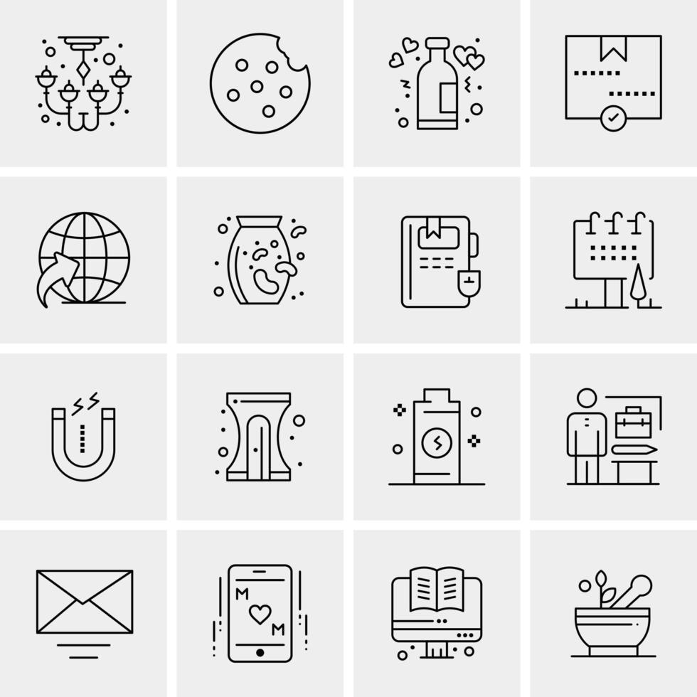 16 universelle Business-Icons Vektor kreative Icon-Illustration zur Verwendung in Web- und Mobilprojekten