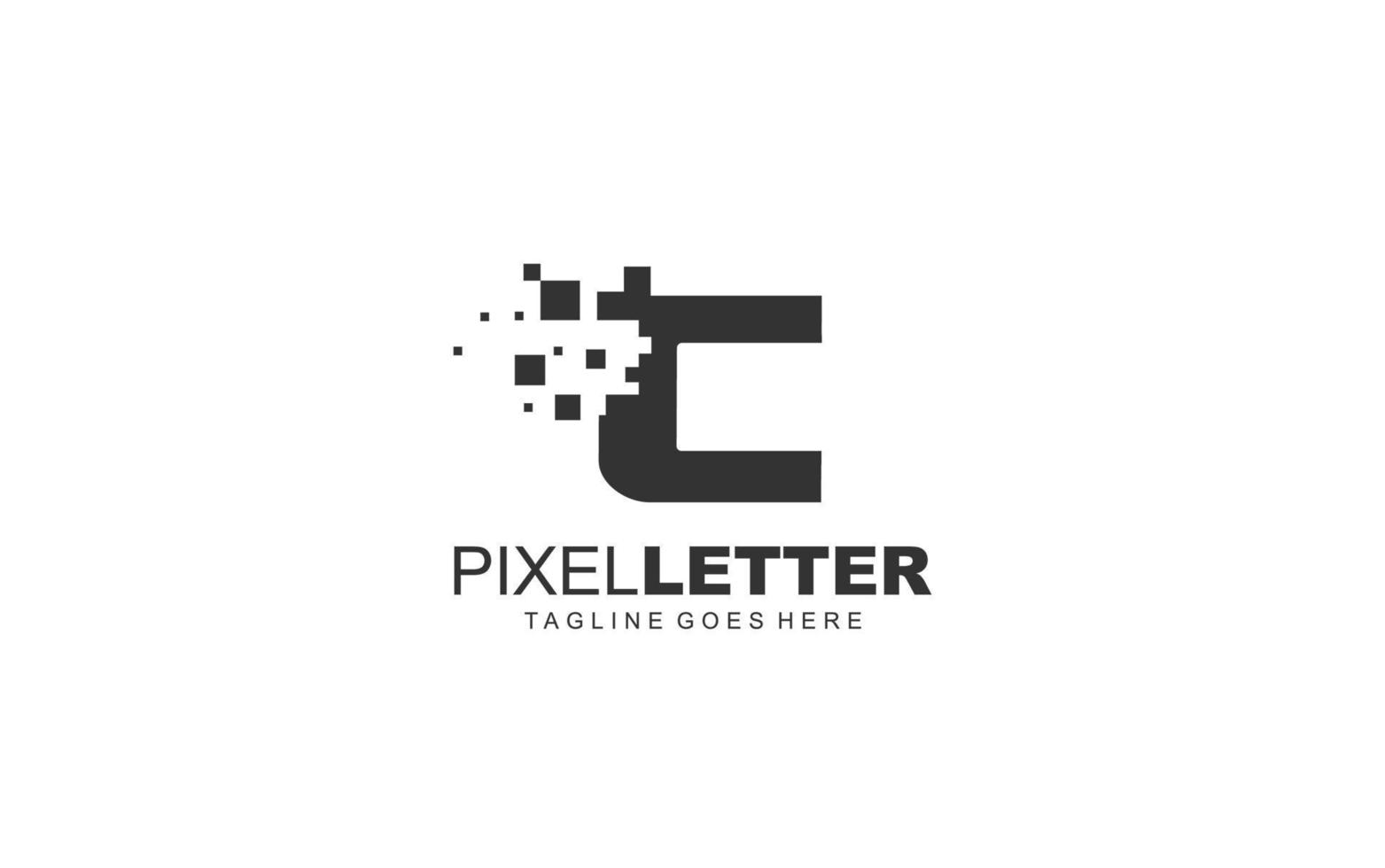 c logotyp pixel för branding företag. digital mall vektor illustration för din varumärke.