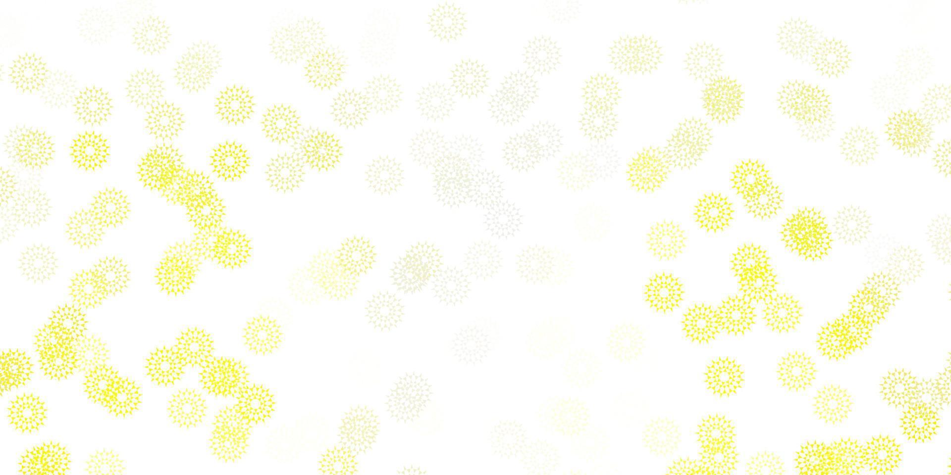 ljusgul vektor doodle textur med blommor.
