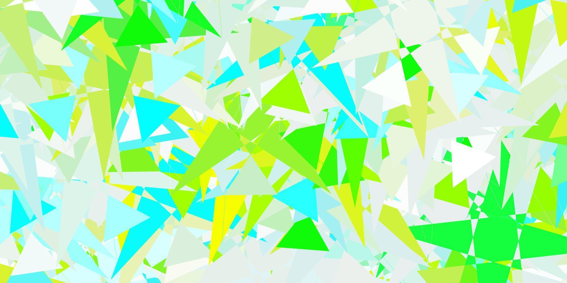 ljusblått, grönt vektormönster med månghörniga former. vektor