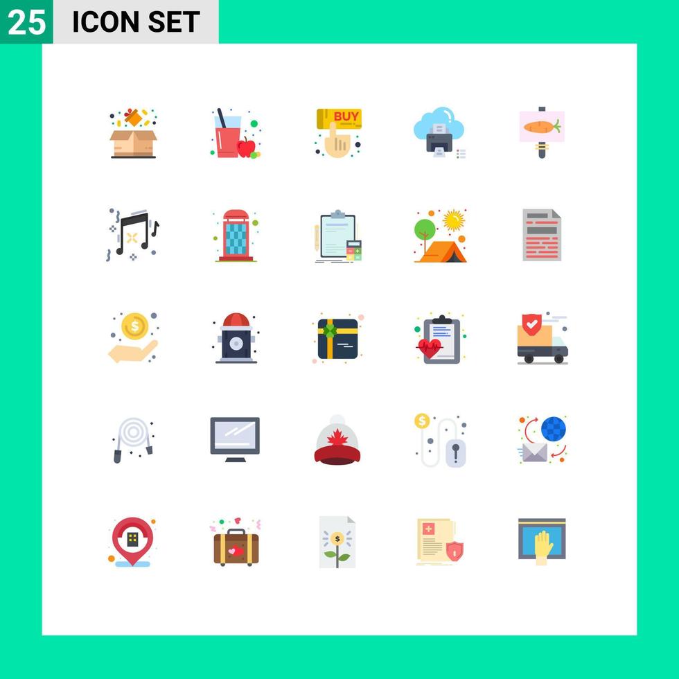 Stock Vector Icon Pack mit 25 Zeilenzeichen und Symbolen für Ei-Gerät kaufen Druckerdaten editierbare Vektordesign-Elemente