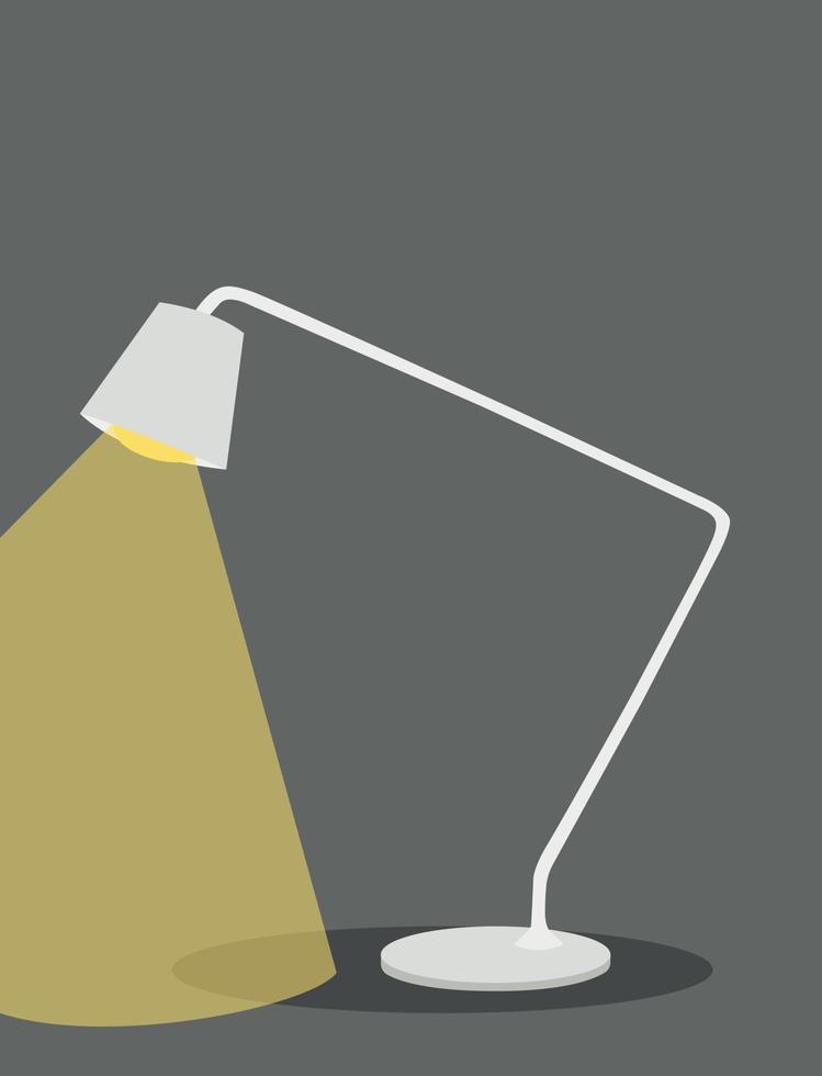 Tischbürolampe. Lampensilhouette. elektrische Lampe. Stilvolle Tischlampe zur Beleuchtung des Innenraums eines Büros oder Hauses isoliert auf weißem Hintergrund. für Coworking, Büroarbeitsplatz und Studium. vektor