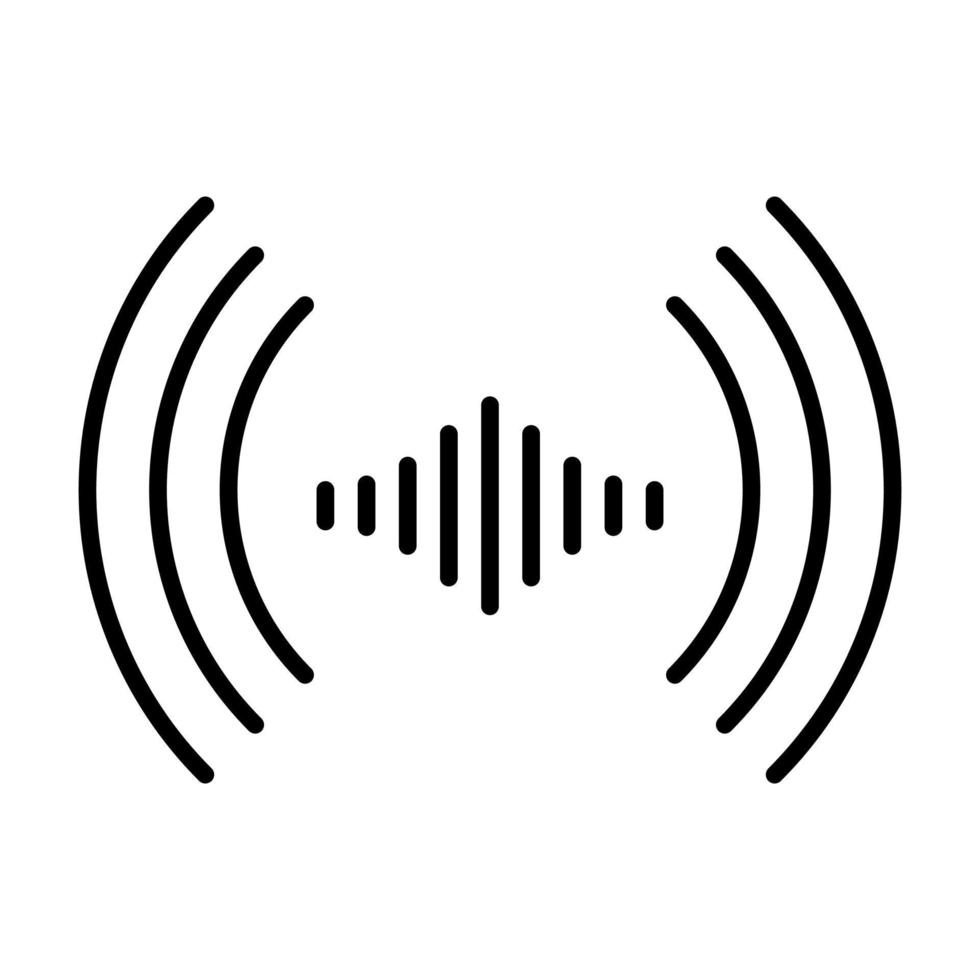 ljudradiovågikon vektor wifi ljudsignalanslutning för grafisk design, logotyp, webbplats, sociala medier, mobilapp, ui-illustration