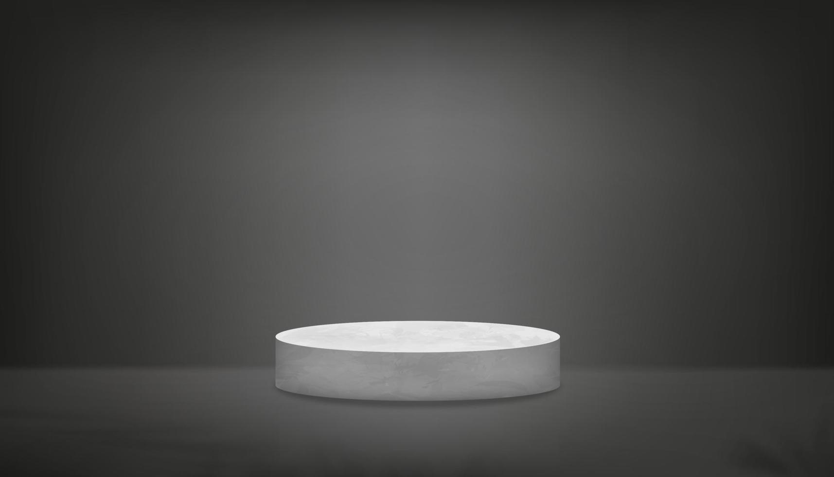 cement vägg bakgrund, display 3d podium grå marmor i studio rum på betong bakgrund, vektor minimal attrapp baner design grå bakgrund, tom Galleri rum i svart Färg för produkt presentation