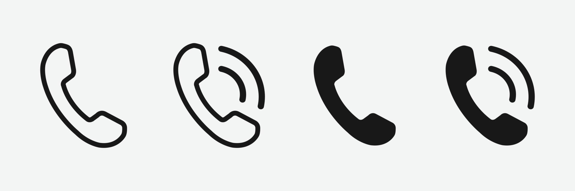 Telefon-Icon-Set flachen Stil isoliert auf grauem Hintergrund. Telefonsymbol. Anrufvektor-Illustrationszeichen für Netz und bewegliche APP vektor