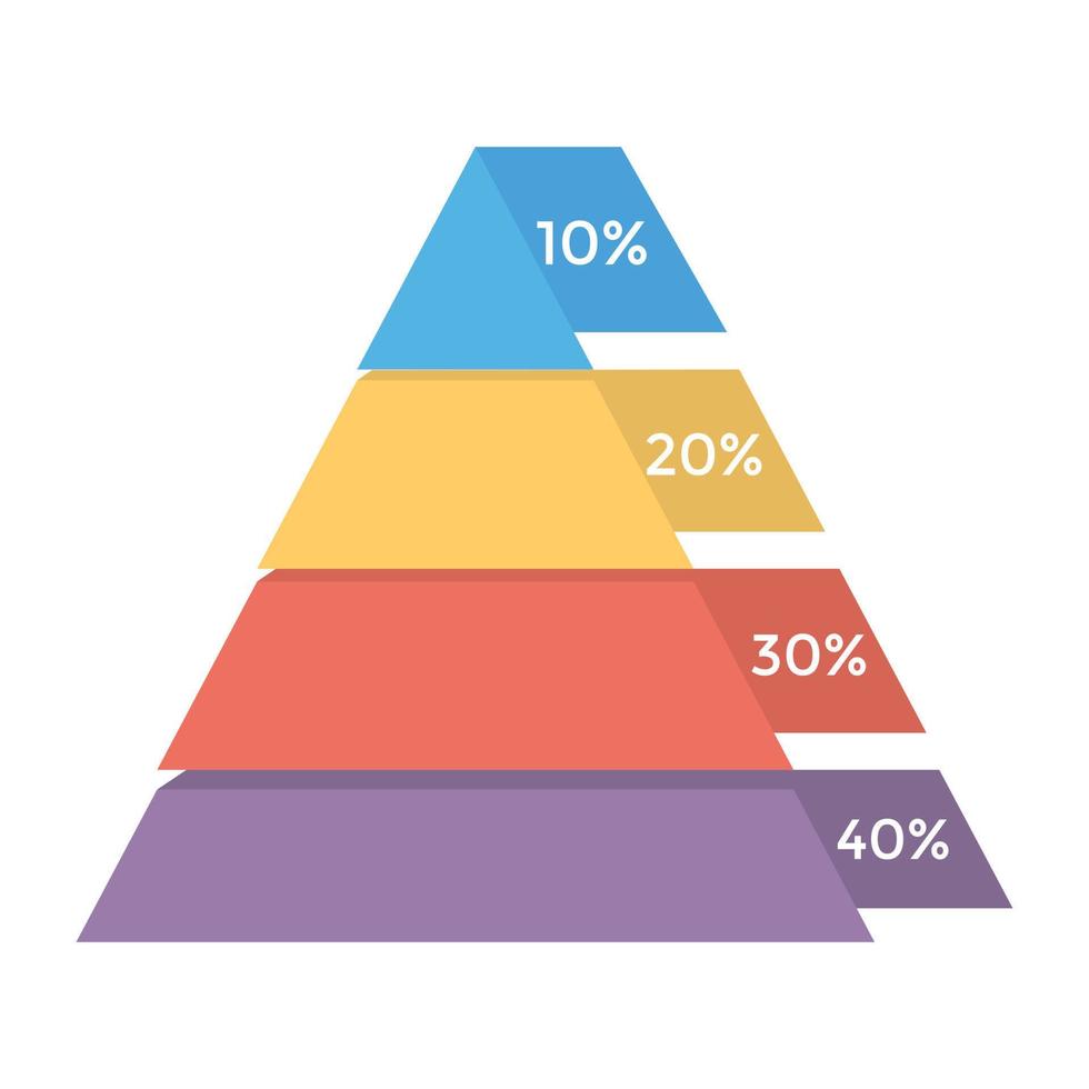 trendiga pyramiddiagram vektor