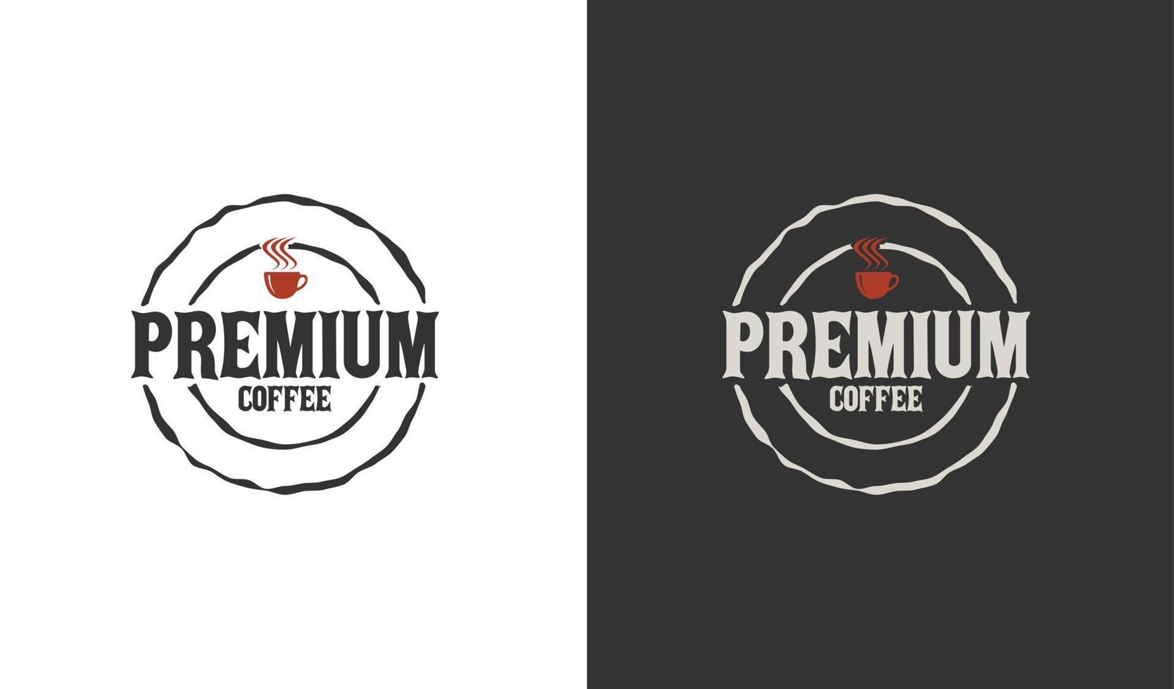 premie kaffe logotyp enkel design vektor