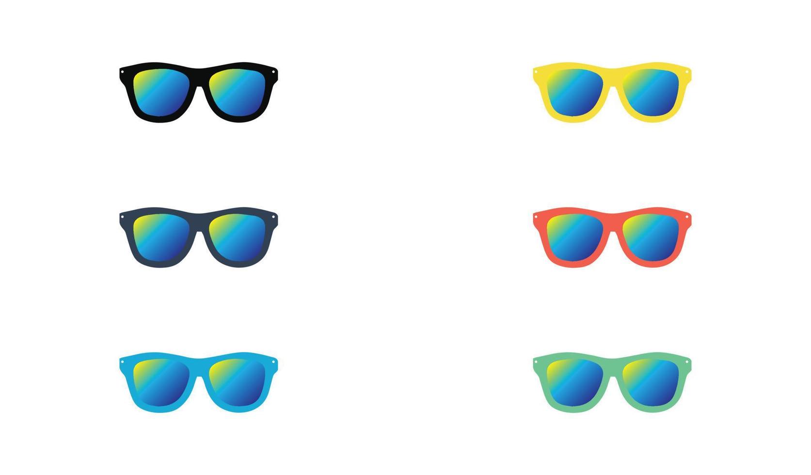 Reihe von Cartoon-Sonnenbrillen bunt vektor