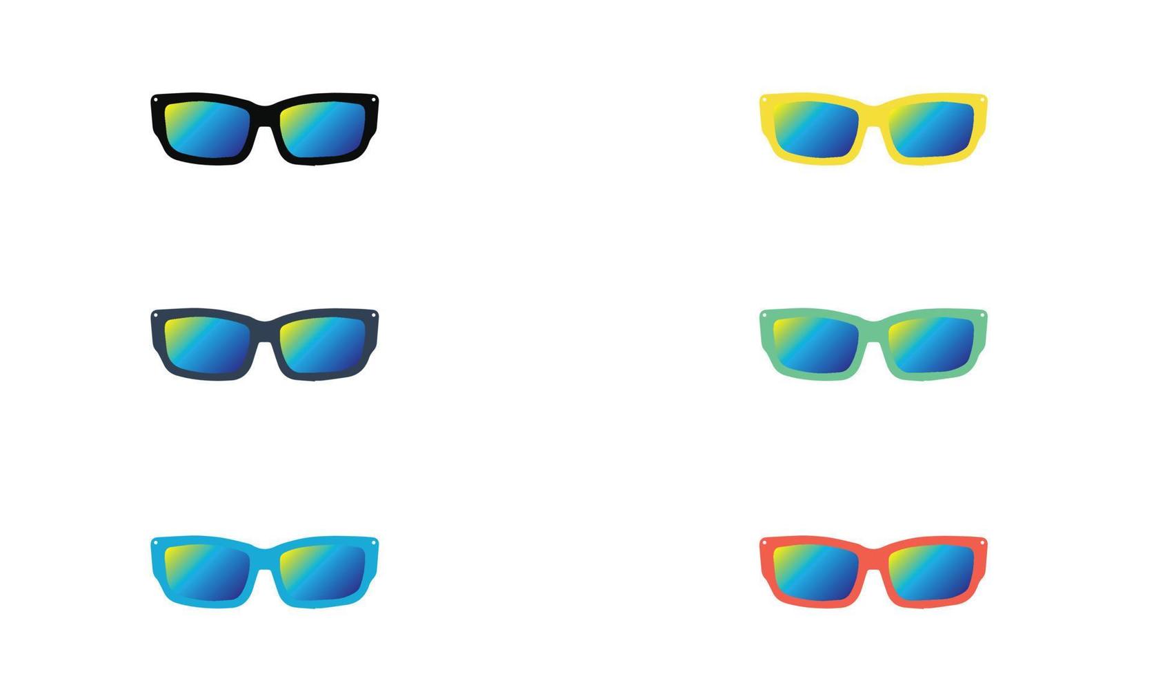 uppsättning av tecknad serie solglasögon färgrik vektor