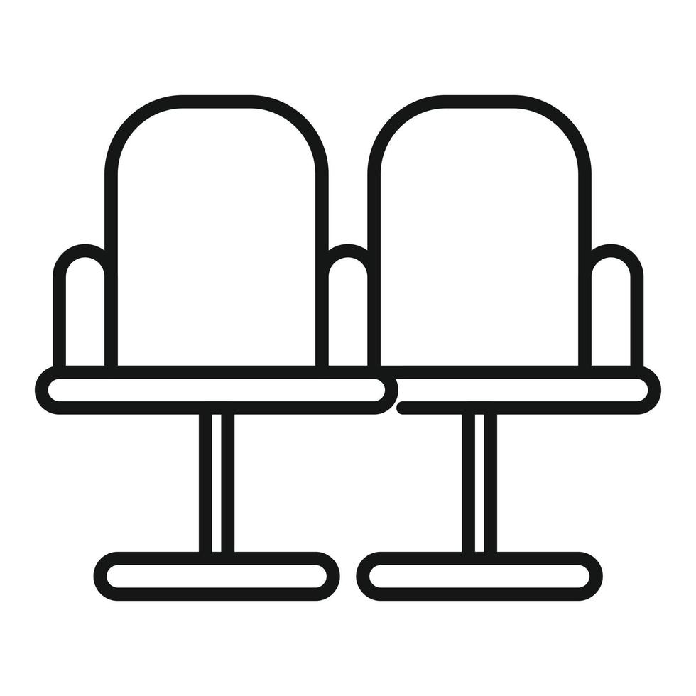 Kino-Film-Stuhl-Symbol Umrissvektor. Videofilm vektor