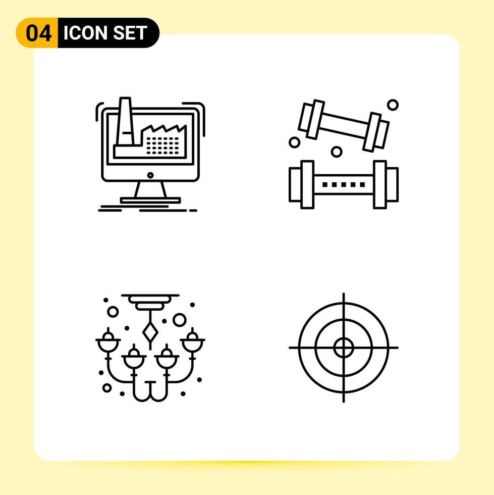 4 kreativ ikoner för modern hemsida design och mottaglig mobil appar. 4 översikt symboler tecken på vit bakgrund. 4 ikon packa. vektor