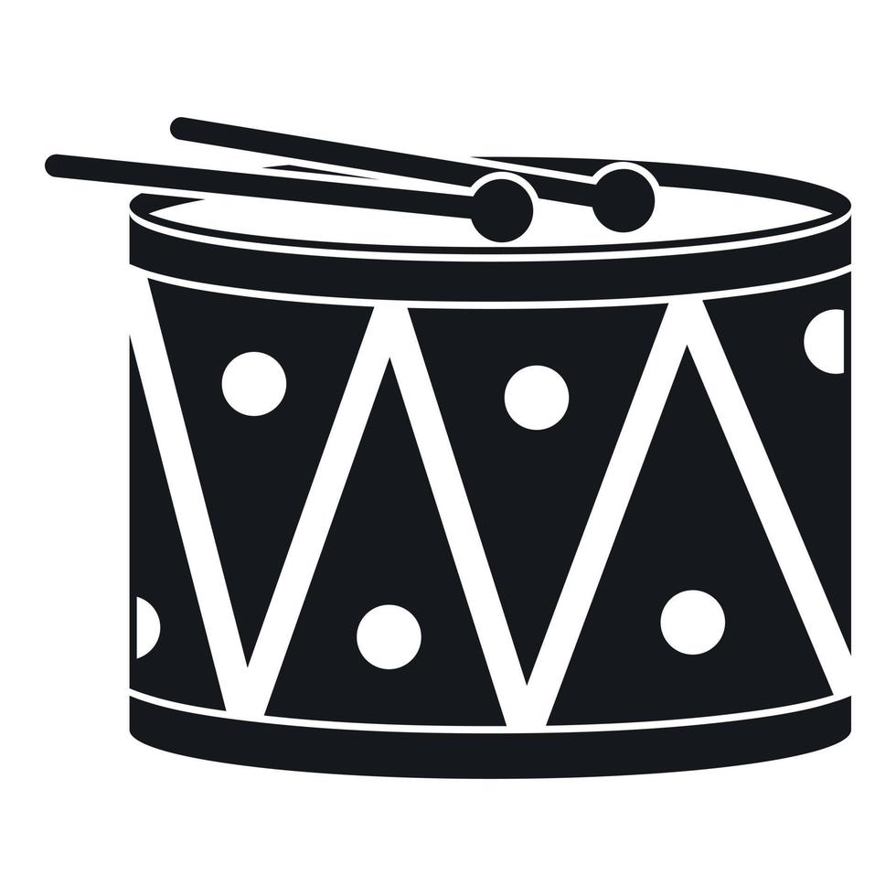 trumma och trumpinnar ikon, enkel stil vektor