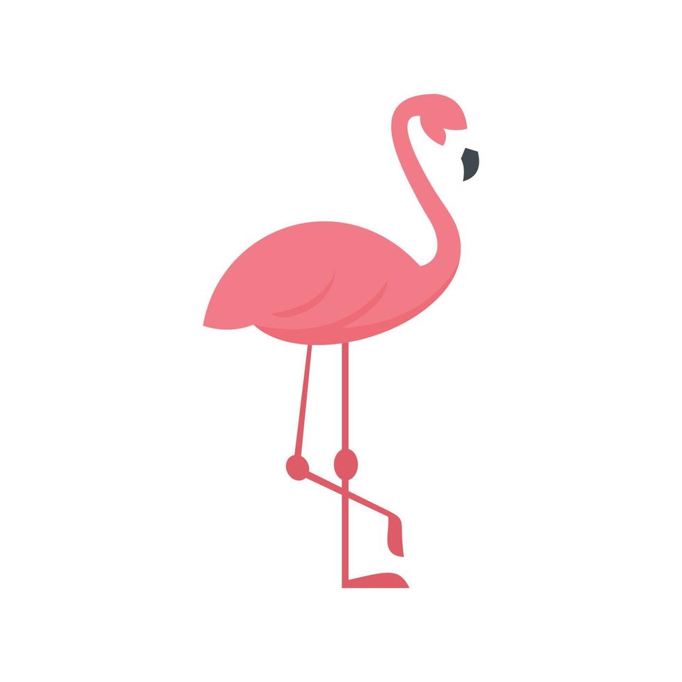 Rosa Flamingo-Symbol flach isolierter Vektor