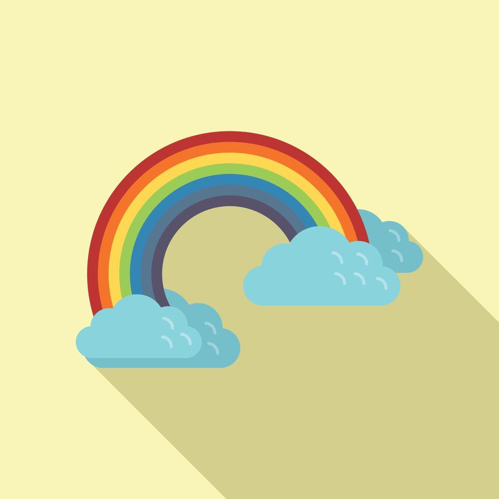 Glücklicher Regenbogen-Icon-Flachvektor. japanischer Charme vektor