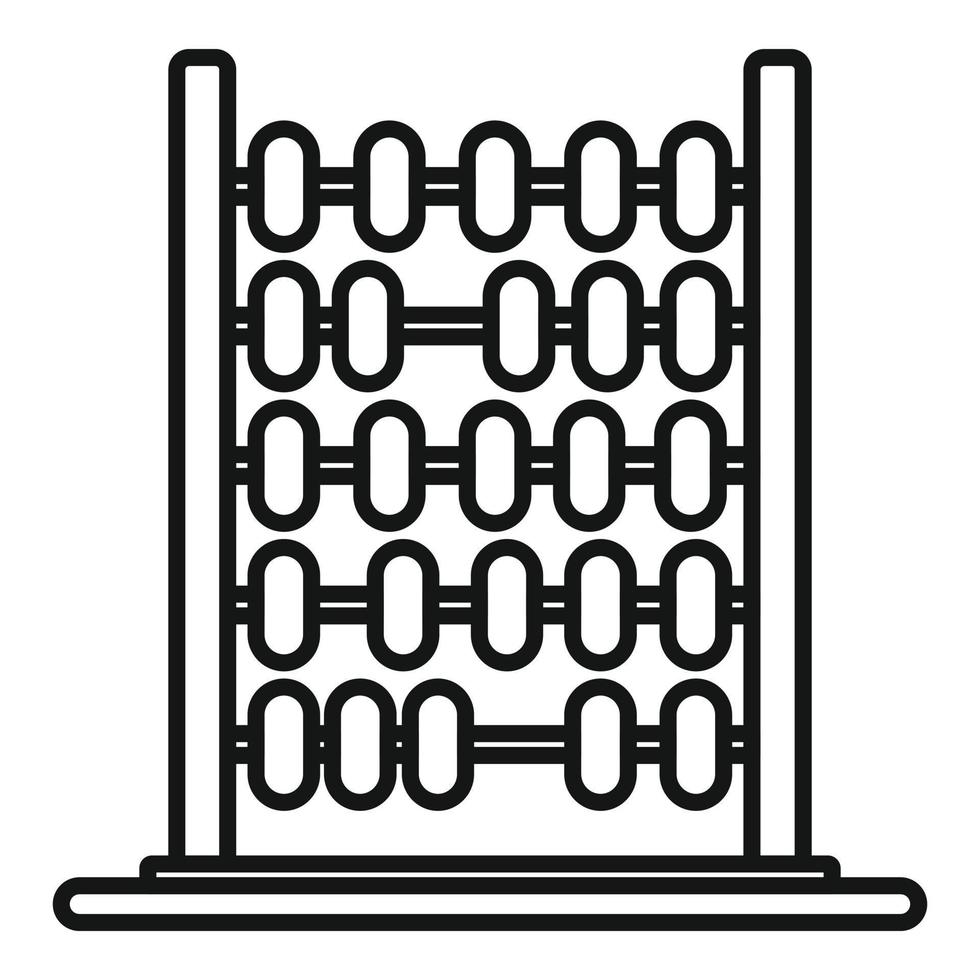 alter Abakus-Symbol-Umrissvektor. Mathe-Spielzeug vektor