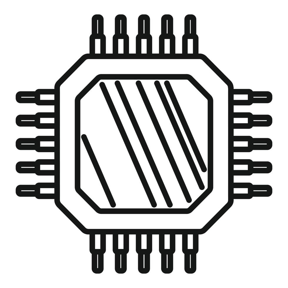 Daten-CPU-Icon-Umrissvektor. digitaler Computer vektor