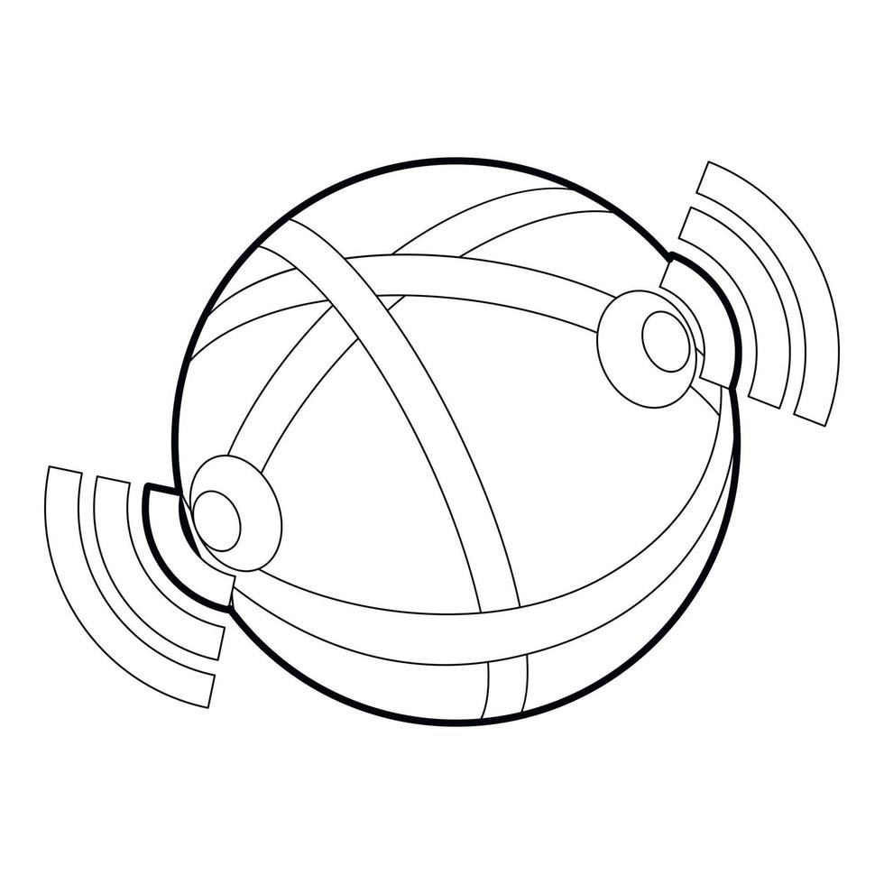 Globus-Datenbanksymbol, Umrissstil vektor