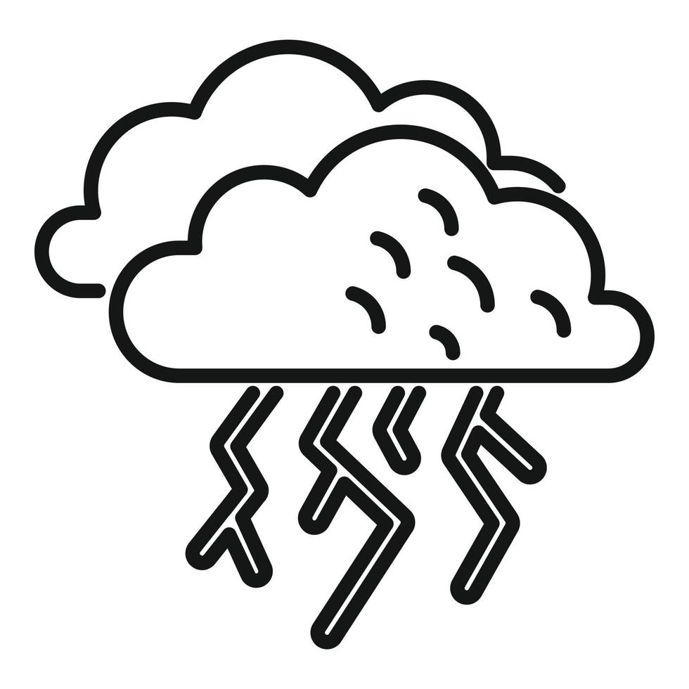 morgon- storm ikon översikt vektor. moln regn vektor