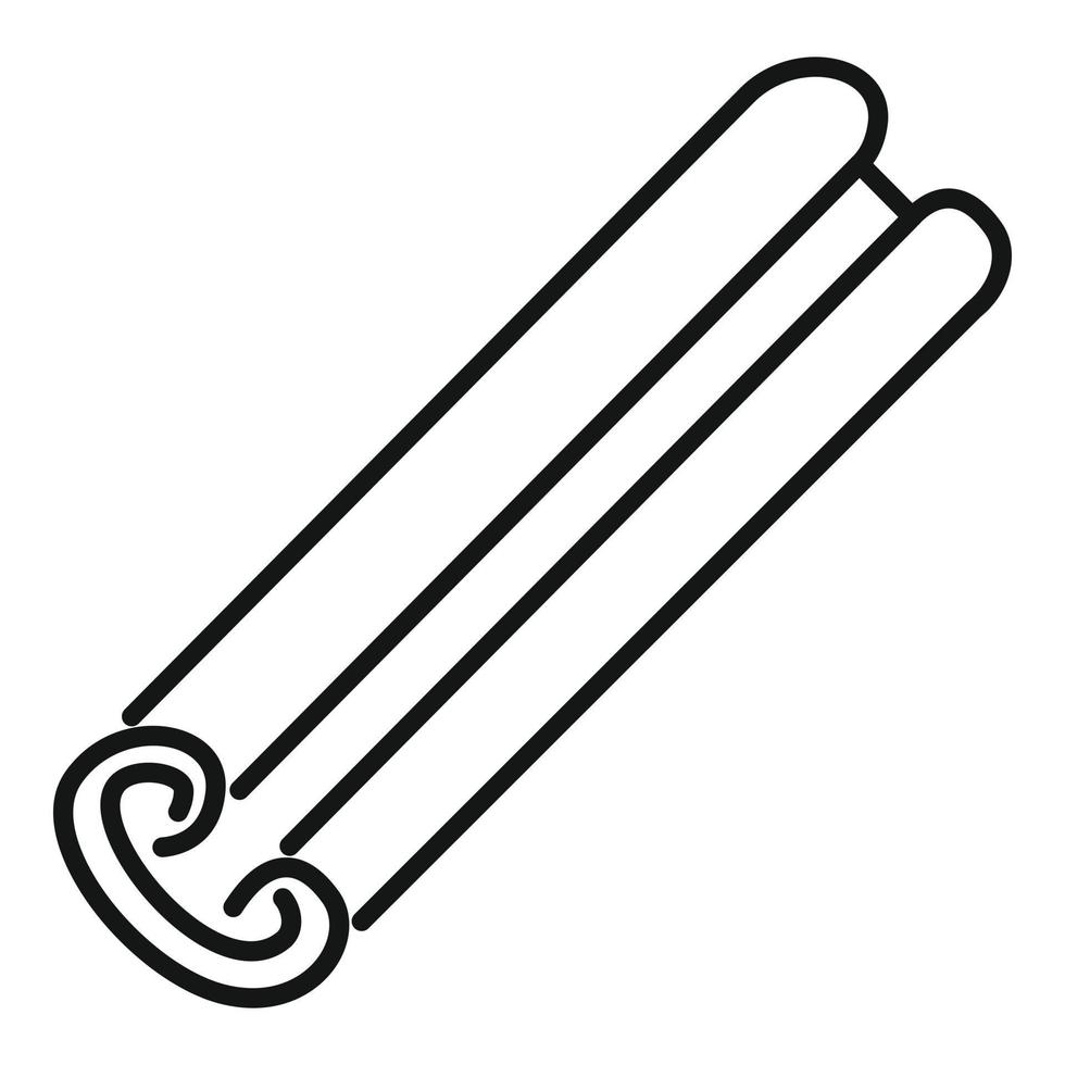 Lebensmittel-Zimt-Symbol-Umrissvektor. Gewürzstäbchen vektor