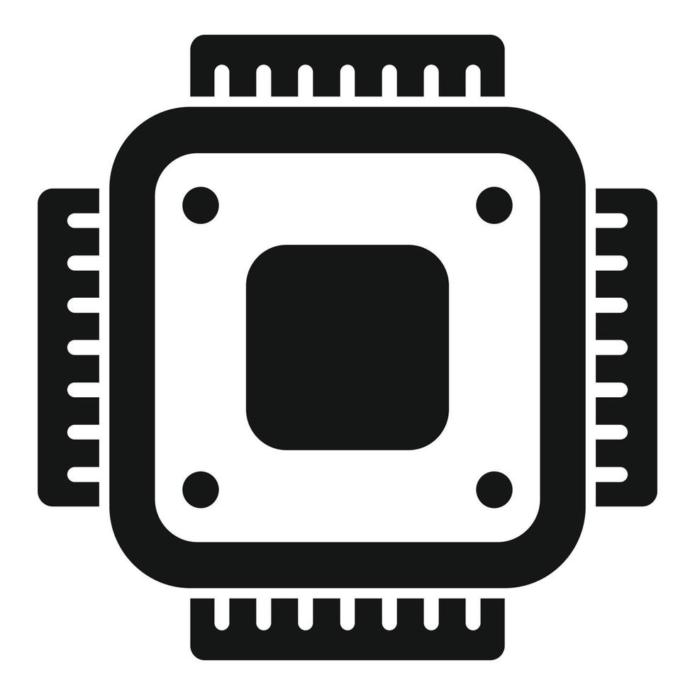 Tablet-Prozessor-Symbol einfacher Vektor. Bildschirmzelle vektor