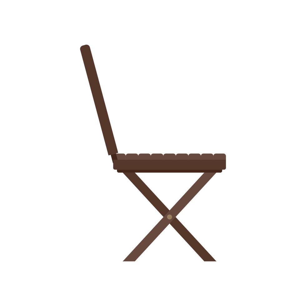 bärbar trä stol ikon platt isolerat vektor