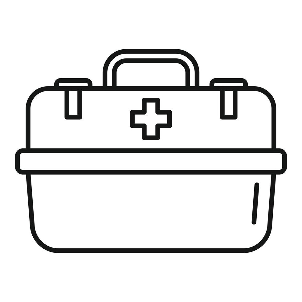 Erste-Hilfe-Kasten-Symbol-Umrissvektor. medizinischer Notfall vektor